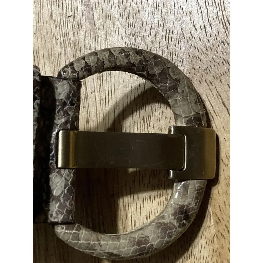 Banana Republic Snake Print‎ Fashion Belt XS Faux Leather Gold Buckle Wide